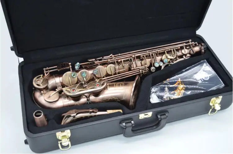 Professional Brand Instruments China WES-2018 Alto Saxophone E Flat Unique Antique Copper Brass Sax Eb Tune Saxofone