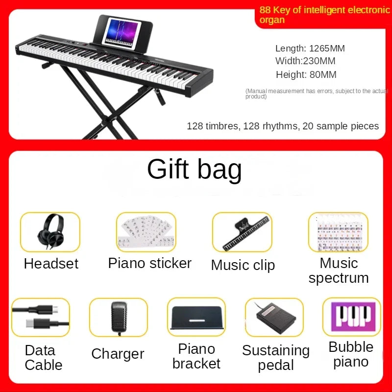 Professional Electric Piano Digital 88 Keys Childrens Piano Portable Midi Controller Teclado Controlador Musical Instrument
