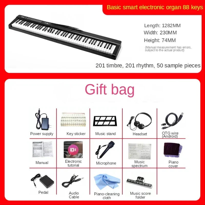 Professional Electric Piano Digital 88 Keys Childrens Piano Portable Midi Controller Teclado Controlador Musical Instrument
