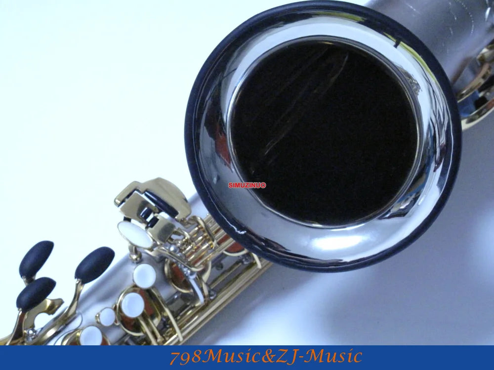 Professional New Satin Nickel Tenor sax High F# saxophone With Case FREE LORICO ACCESSORY