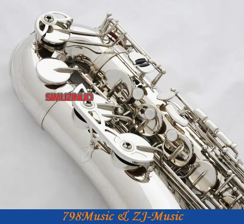 Professional Silver Nickel Tenor Saxophone Sax High F Free Metal Mouthpiece Case