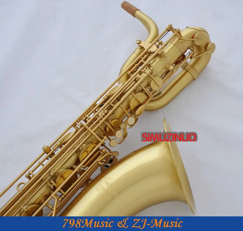 Professional Yellow Antique Baritone Eb Saxophone Bari sax 2 Neck Germany Mouthpiece