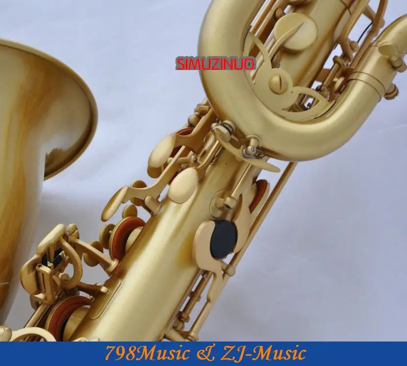 Professional Yellow Antique Baritone Eb Saxophone Bari sax 2 Neck Germany Mouthpiece