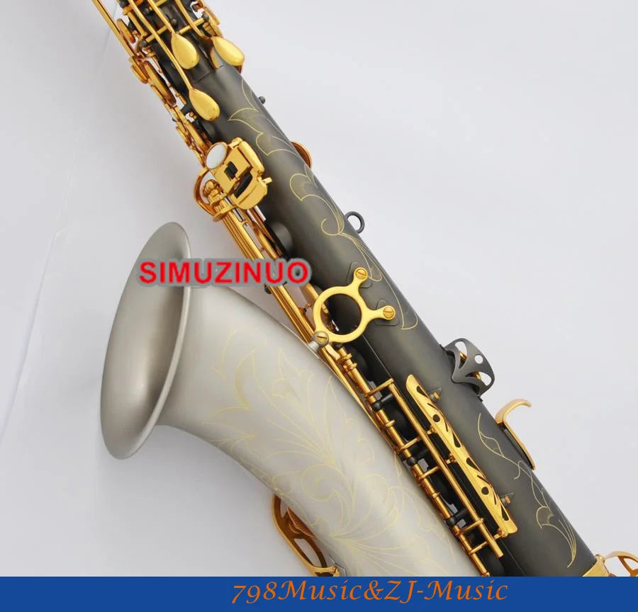 Professional Yellow Antique Tenor Saxophone sax High F# Saxofon New Case