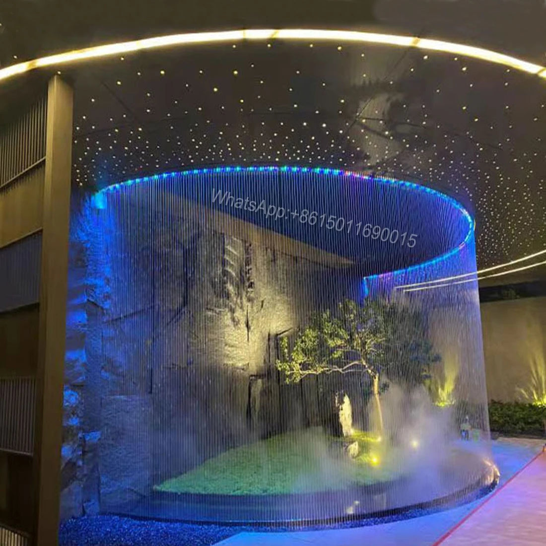 Pull line water curtain flowing water wall simple modern courtyard villa hall circulating water fountain landscape customization