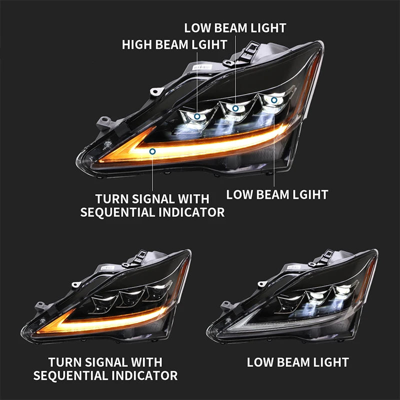 RTS LED Headlight Assembly für LEXUS 2006-2013 IS250 IS350/2008-2014 IS F/2010-2015 SEDAN C CF Free verschiffen zu USA & Europe