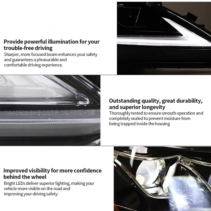 RTS LED Headlight Assembly für LEXUS 2006-2013 IS250 IS350/2008-2014 IS F/2010-2015 SEDAN C CF Free verschiffen zu USA & Europe