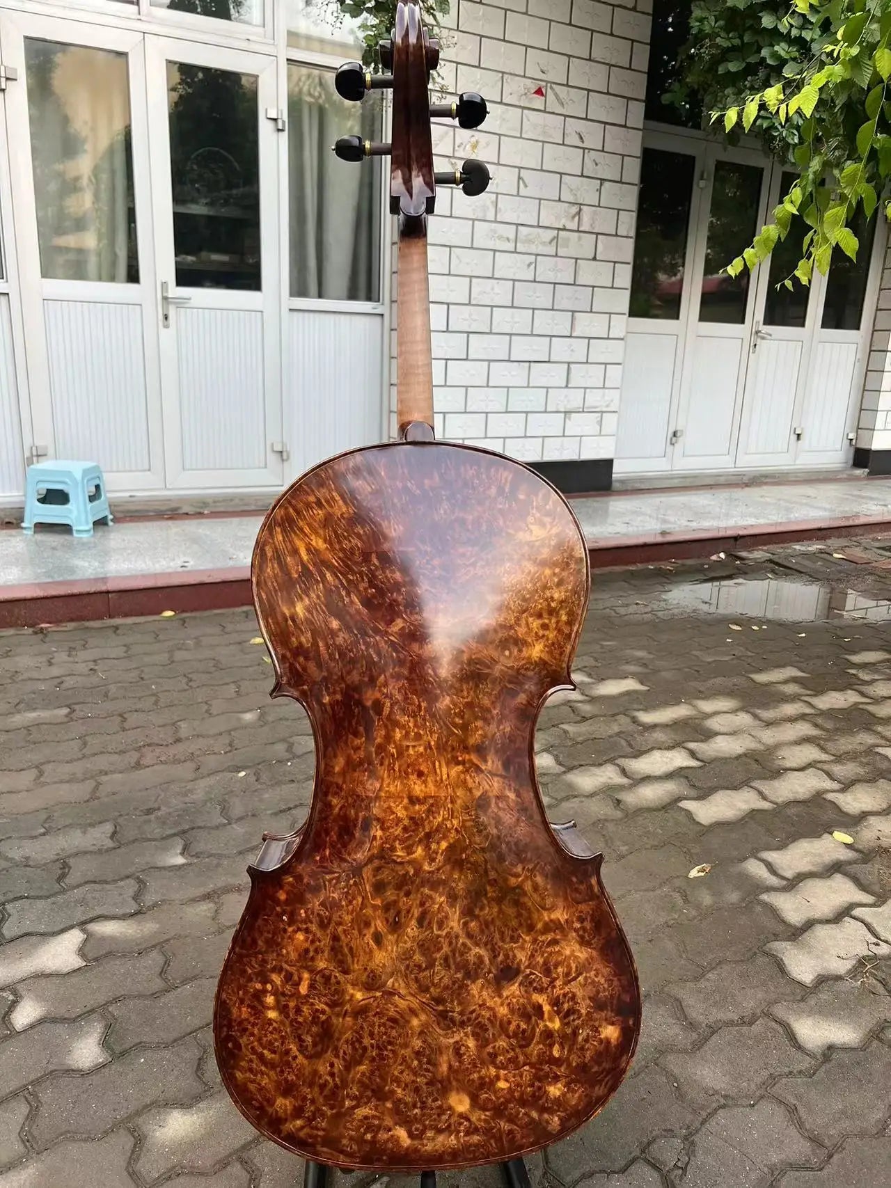MMOOKA Rare Professional song Cello 4/4 Solid Bird eye maple back old spruce top#15715