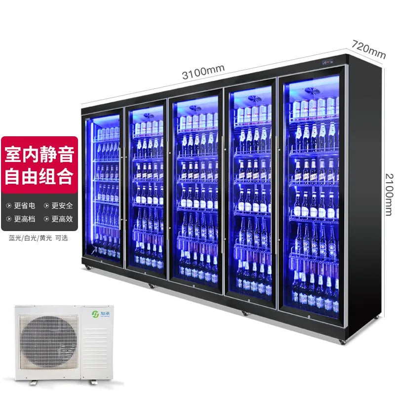 Refrigerator commercial bar freezer beer freezer vertical refrigerator fresh-keeping cabinet large capacity beverage display cab