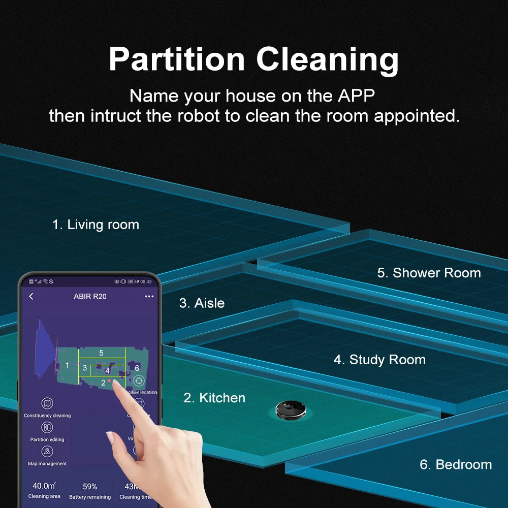 Robot Vacuum Cleaner ABIR X8 ,Laser System, UV Cleaning, TOF Wisdom, Multiple Floors Maps, Customized Room