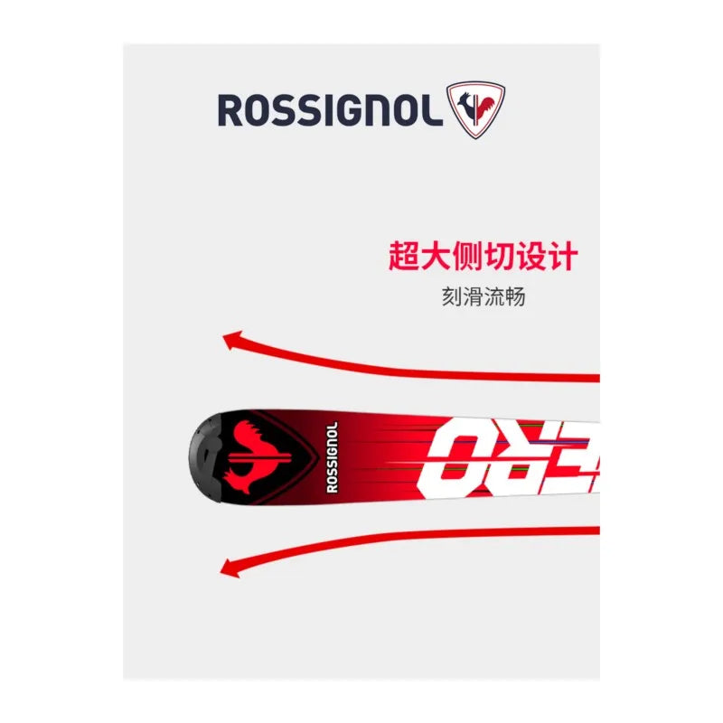 лыжные палки Rossignol France GOLDEN ROOSTER Children's Skis Double Board Set Full Set Skiing Boots Youth Ski Equipment