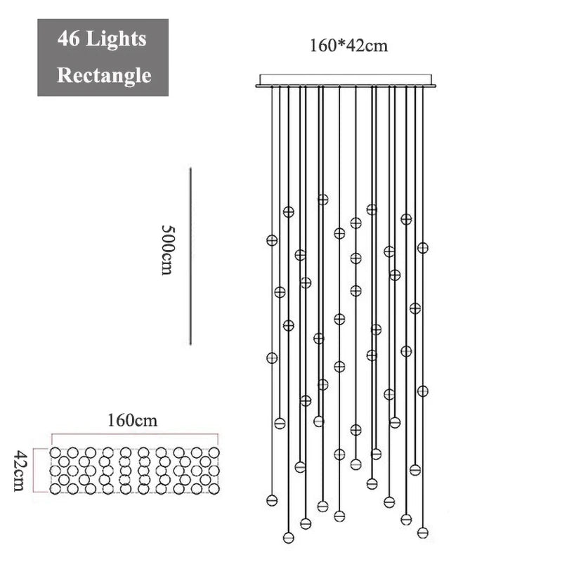 Round/Rectangular/Square Crystal Led Chandelier Modern Spiral Loft Staircase Living Room Bedroom Villa Decorative Hanging Light
