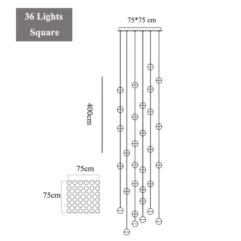 Round/Rectangular/Square Crystal Led Chandelier Modern Spiral Loft Staircase Living Room Bedroom Villa Decorative Hanging Light
