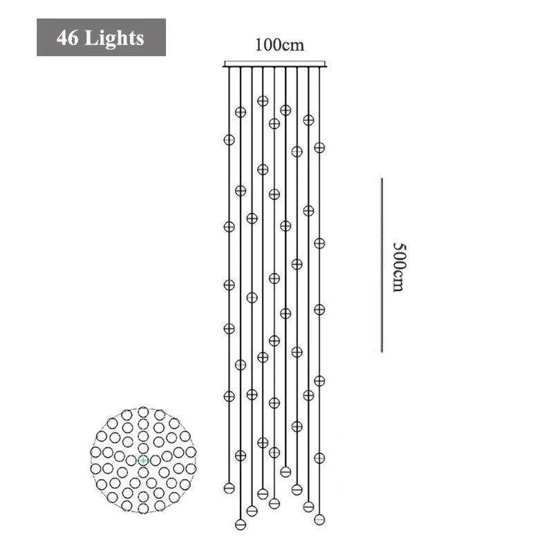 Round/Rectangular/Square Crystal Led Chandelier Modern Spiral Loft Staircase Living Room Bedroom Villa Decorative Hanging Light
