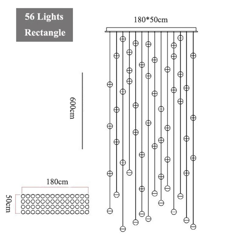 Round/Rectangular/Square Crystal Led Chandelier Modern Spiral Loft Staircase Living Room Bedroom Villa Decorative Hanging Light