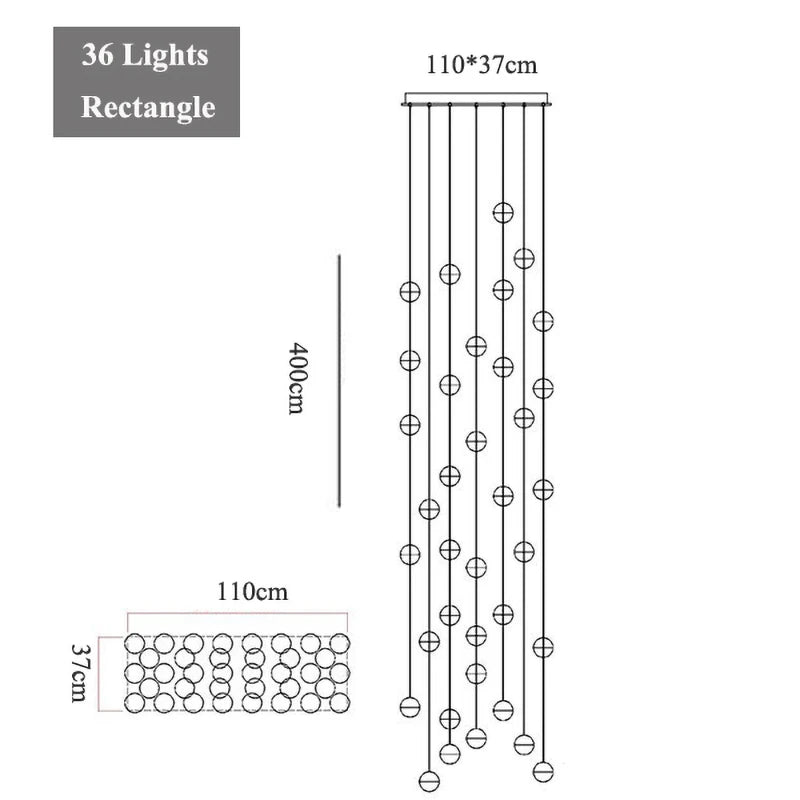Round/Rectangular/Square Crystal Led Chandelier Modern Spiral Loft Staircase Living Room Bedroom Villa Decorative Hanging Light