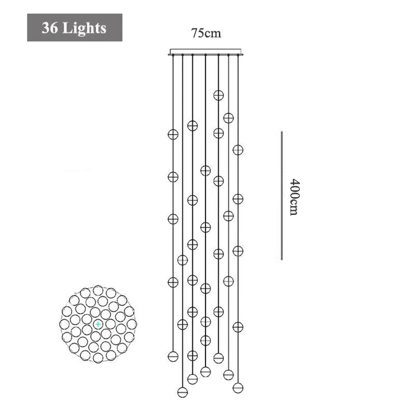 Round/Rectangular/Square Crystal Led Chandelier Modern Spiral Loft Staircase Living Room Bedroom Villa Decorative Hanging Light