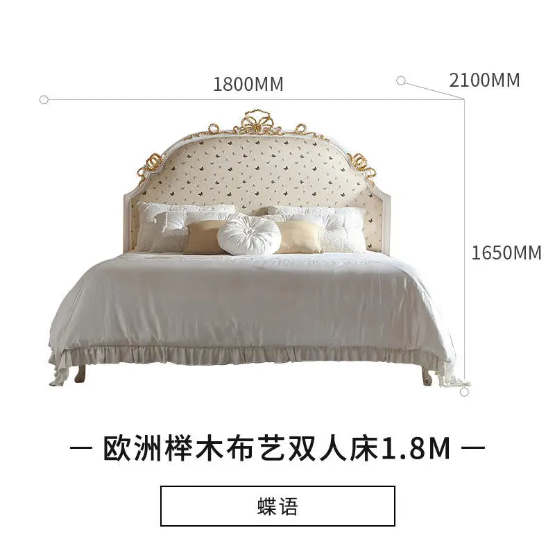 Rustic Princess Bed 1.5m Children Light Luxury Girl Cloud Wrought Iron Vintage Bed