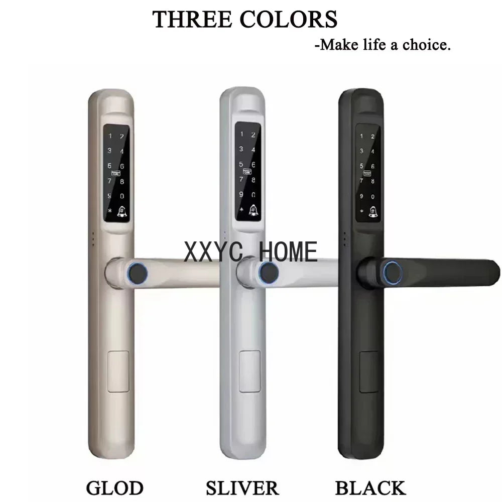 MMOOKA Ttlock App Bluetooth Waterproof Fingerprint Electronic Digital Smart Door Lock RFID Code Keyless Lock for Aluminum/sliding Door
