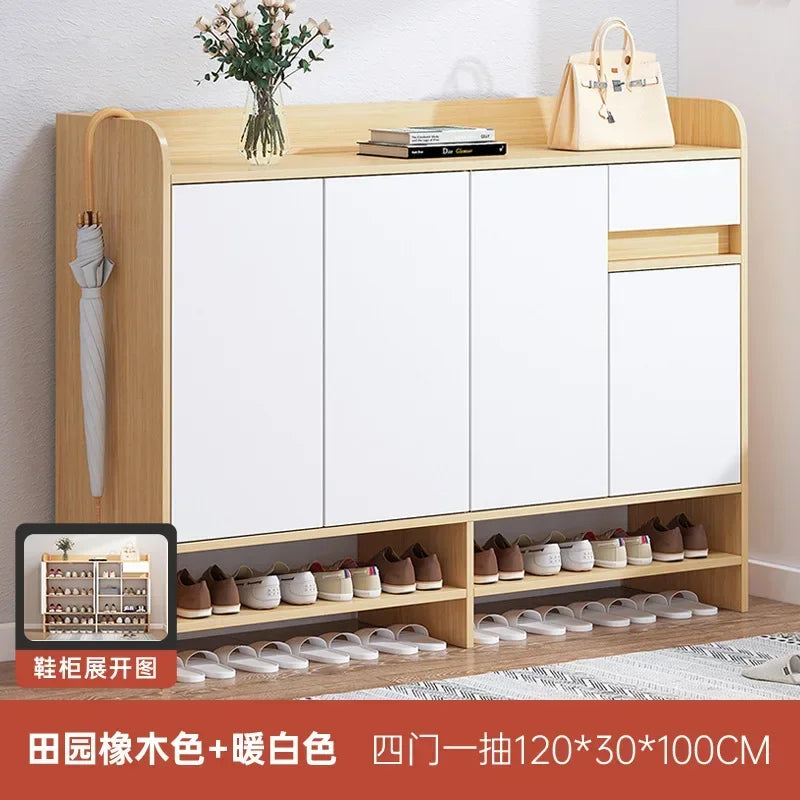 MMOOKA Entrance Shoe Cabinet Light Luxury Home Entrance Shoe Rack Large Capacity Multi-layer Entrance Cabinet Balcony Storage Locker