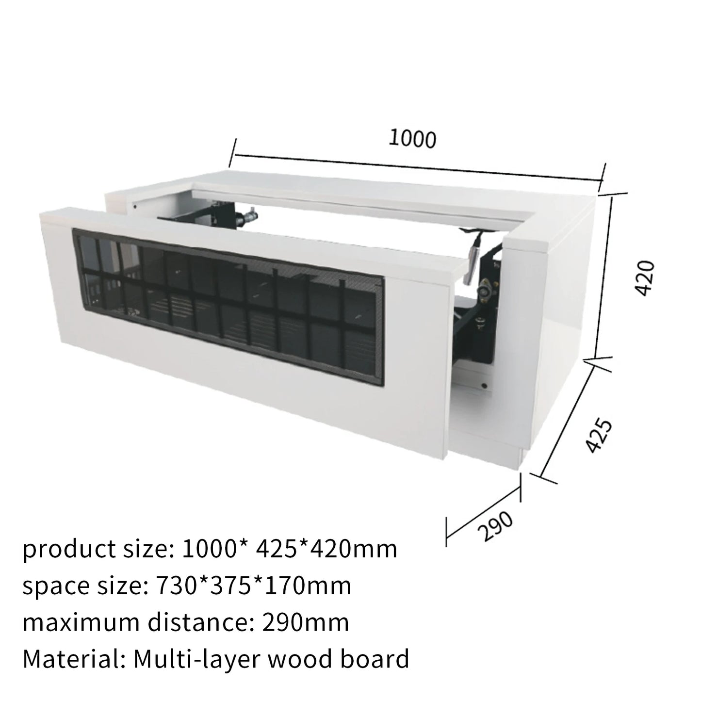 2024 New UST Projector TV Cabinet Ultra Short Throw Laser Remote Motorized Projector Cabinet for Home Theater