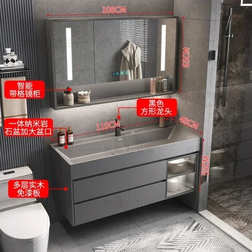 MMOOKA Multipurpose Narrow Bathroom Cabinets Makeup Organizer Makeup Bathroom Cabinets Mirror with Light Banheiro Furniture YX50BC