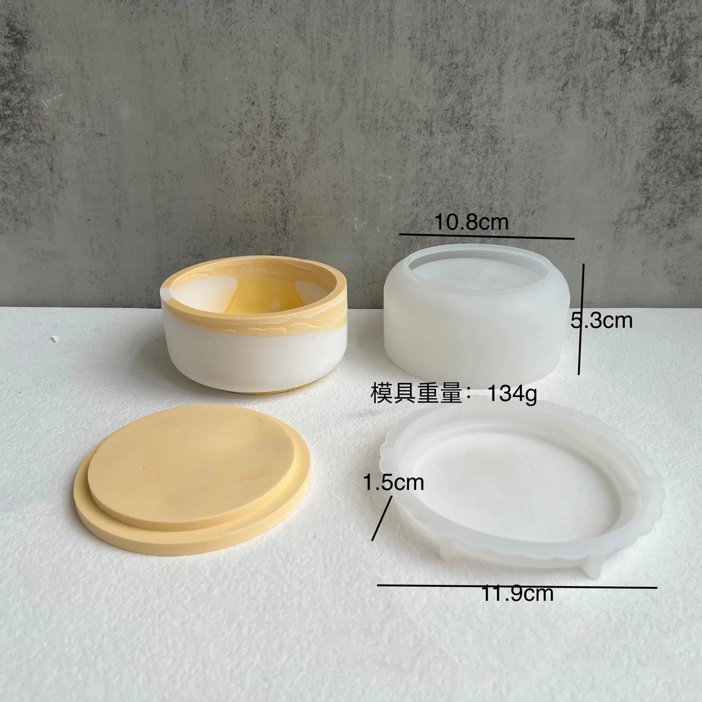 MMOOKA MMOOKA DIY Round Striped Jar with Lid Silicone Mold Concrete Plaster Pottery Candle Jar Storage Cup Jar Mold Home Decoration CraftsMMOOKA.COM