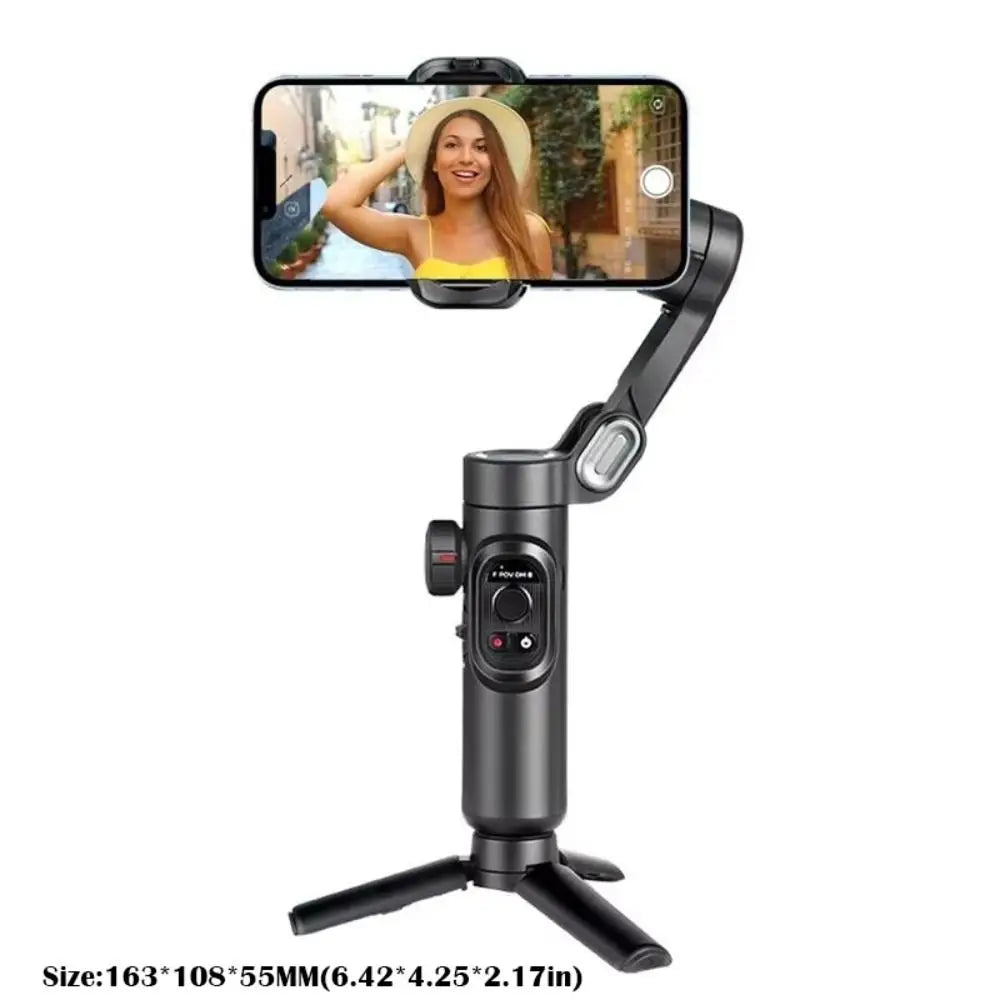 MMOOKA 2025 Foldable Gimbal Stabilizer Anti-shake Portable 3-Axis Handheld Multifunctional Face Tracking Selfie Stick