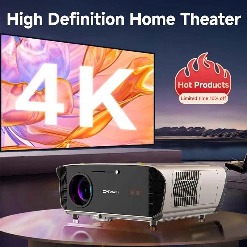 MMOOKA 2025 hot CAIWEI 2024 Tiktok hot selling 1550 ANSI Portable Projector 4k Video Smart Wi-fi Beamer Home Theater