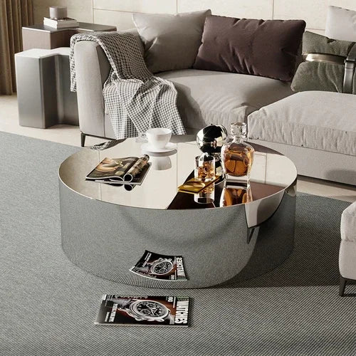 MMOOKA Stainless Steel Special-Shaped Coffee Table Irregular Combination Silver Mirror Living Room Tea Table Coffee Table