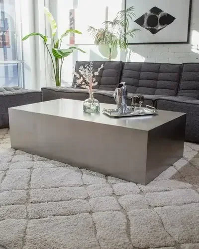 MMOOKA Stainless Steel Special-Shaped Coffee Table Irregular Combination Silver Mirror Living Room Tea Table Coffee Table