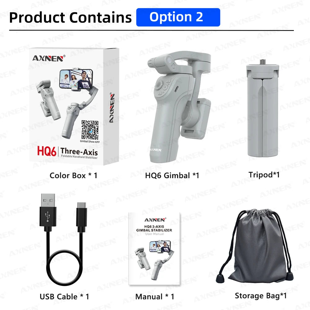 MMOOKA AXNEN Smart 3-Axis Handheld Gimbal Stabilizer for Smartphone with Fill Light for iPhone Android Face Tracking Tiktok Vlog Kit