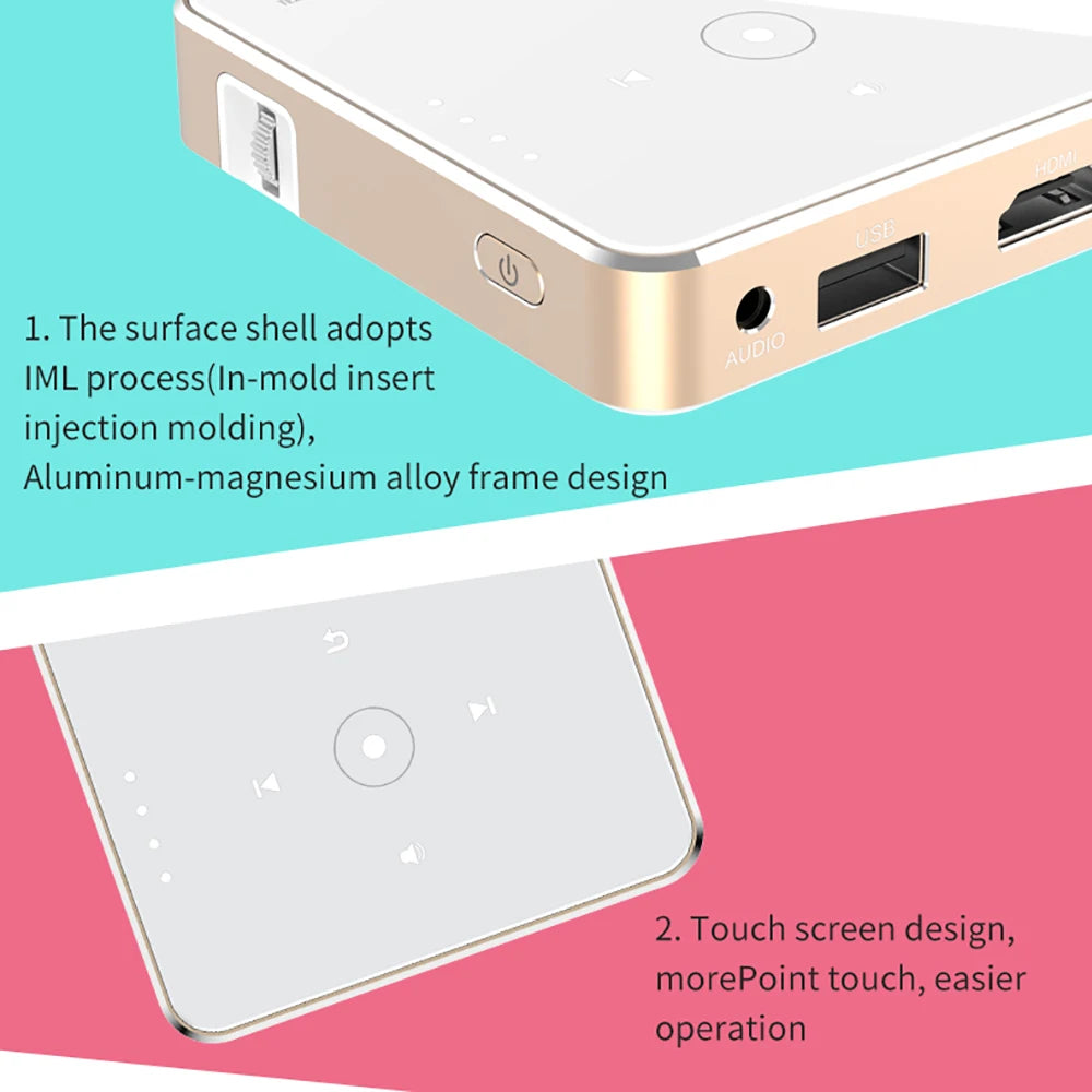 ZDSSY P30 Portable Beam Projector DLP Mini Pocket Home Theater 1080P 4K Supported Smart Cinema TV for Mobile Phone Smartphone