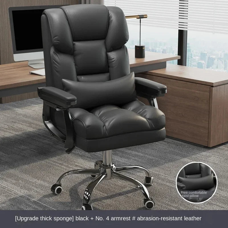 MMOOKA Rolling Leather Office Chairs Work Kneeling Gaming Nordic Office Chairs Comfy Arm Reading Chaise De Bureau Furnitures Wrx
