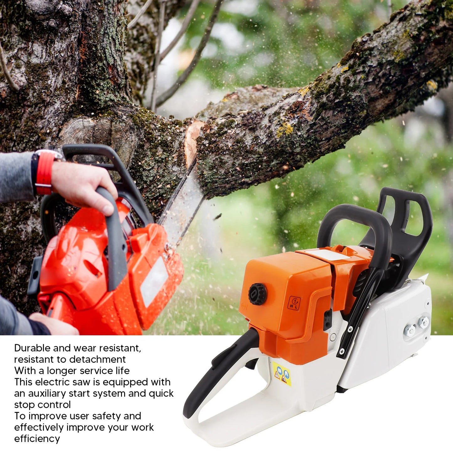 71cc G444 Gasoline Chain Saw Power Head for MS440 044 Chainsaw Household Sawing  Logging G444 Gasoline Chainsaw Power Head