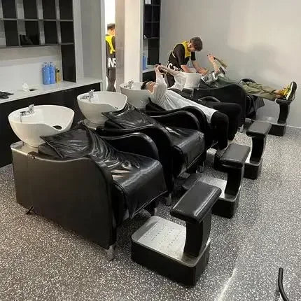 MMOOKA j Barber Shop Shampoo Chair for Hair Half Lying Shampoo Chair Sitting Beauty Flushing Bed