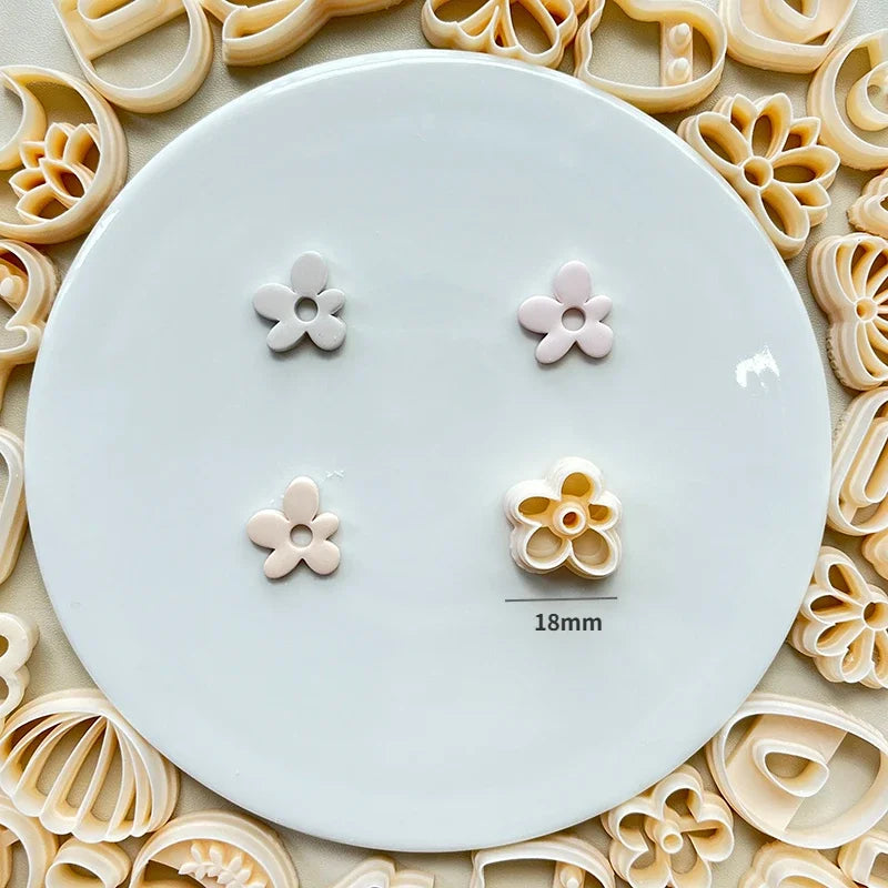 MMOOKA MMOOKA Flower Soft Pottery Earrings Polymer Clay Cutter Hollow Geometric Pattern Mold DIY Ceramic Earrings Jewelry Pendants Clay ToolsMMOOKA.COM