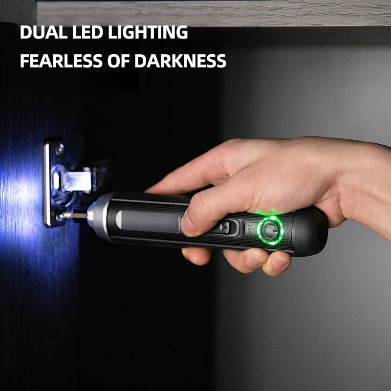 Deli electric screwdriver Wireless rechargeable lithium battery screwdriver with LED lamp cordless drill 3.6V electric tool set