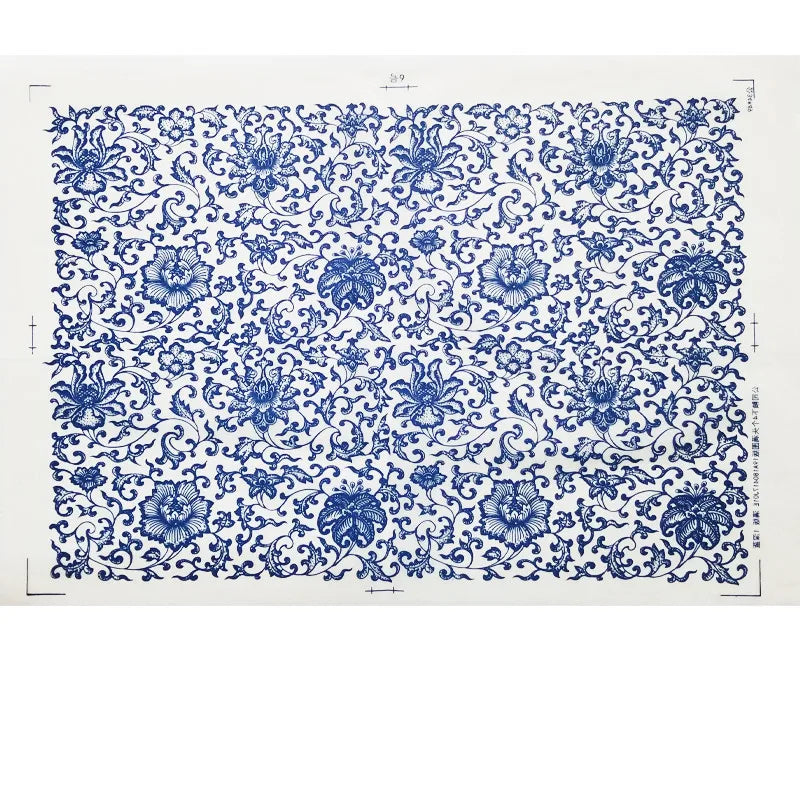 MMOOKA 1PCS New Pottery Ceramics Clay Transfer Paper Glaze Underglaze Flower Paper Jingdezhen Blue and White Porcelain Decal PaperMMOOKA.COM