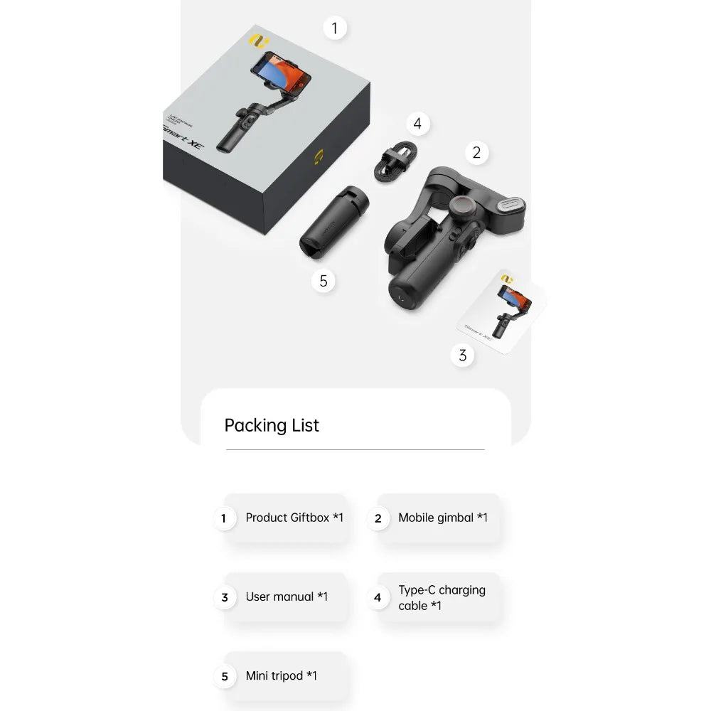 MMOOKA 2025 Foldable Gimbal Stabilizer Anti-shake Portable 3-Axis Handheld Multifunctional Face Tracking Selfie Stick