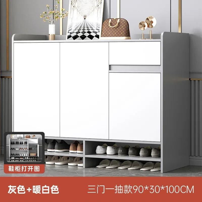 MMOOKA Entrance Shoe Cabinet Light Luxury Home Entrance Shoe Rack Large Capacity Multi-layer Entrance Cabinet Balcony Storage Locker