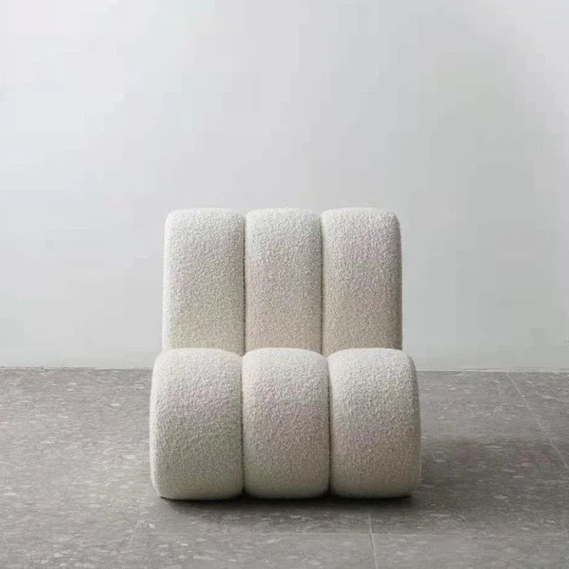 MMOOKA Creative White Modern Sofa Chairs Design Backrest Personality Model Room Small Leisure Single Lounge Chair Hotel Club Apartment