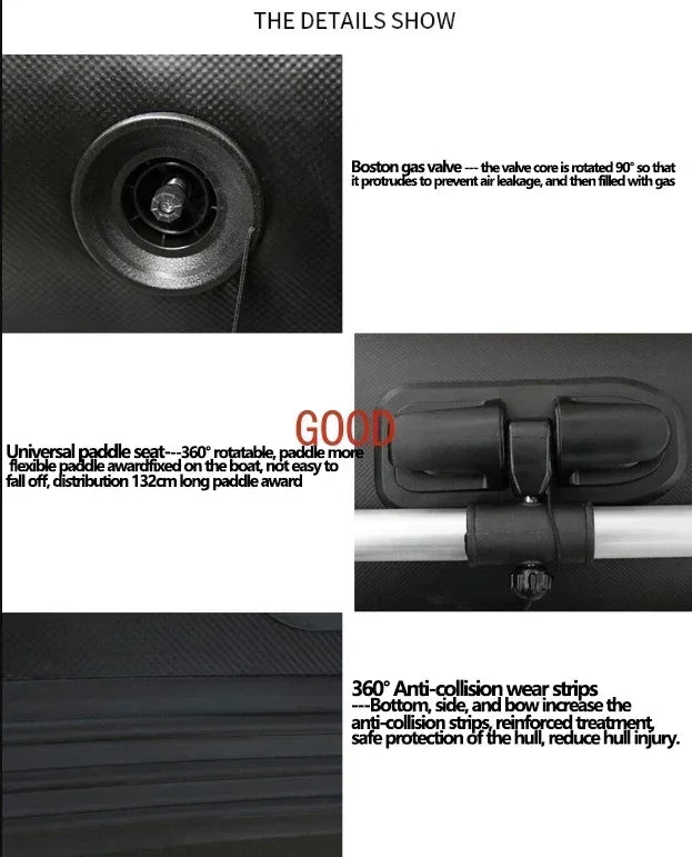 MMOOKA 2.3~3.8m Inflatable Boat with Alloy Bottoms Set 1.2mm Thicken PVC Assault Boat V Shape Keel Boat Bottoms LUYA Fishing Boats Set