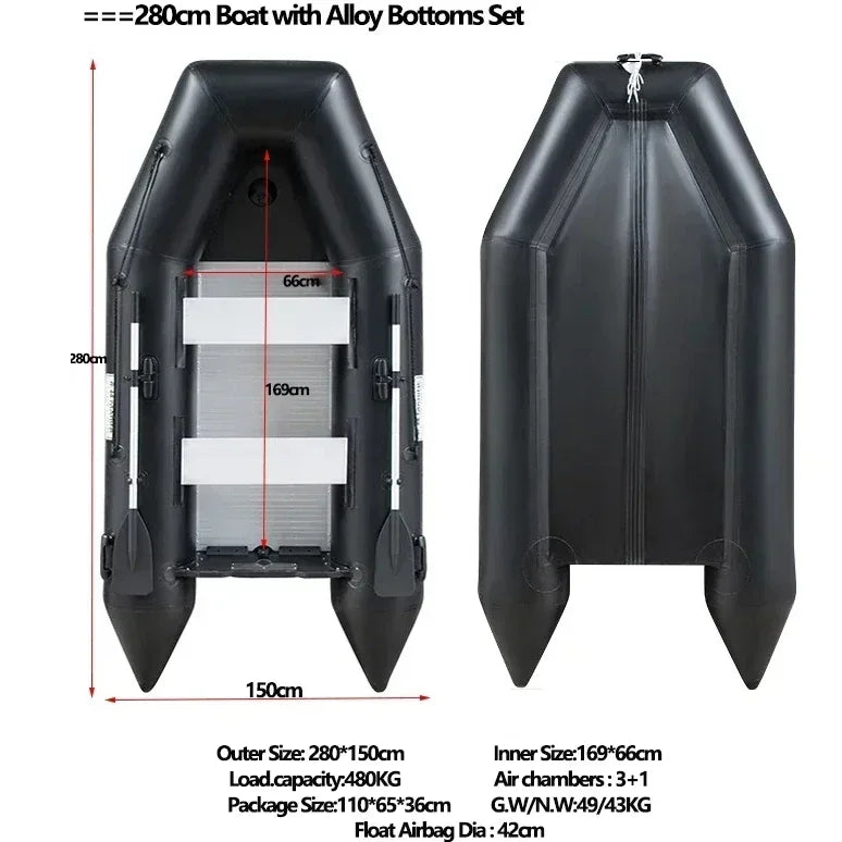 MMOOKA 2.3~3.8m Inflatable Boat with Alloy Bottoms Set 1.2mm Thicken PVC Assault Boat V Shape Keel Boat Bottoms LUYA Fishing Boats Set