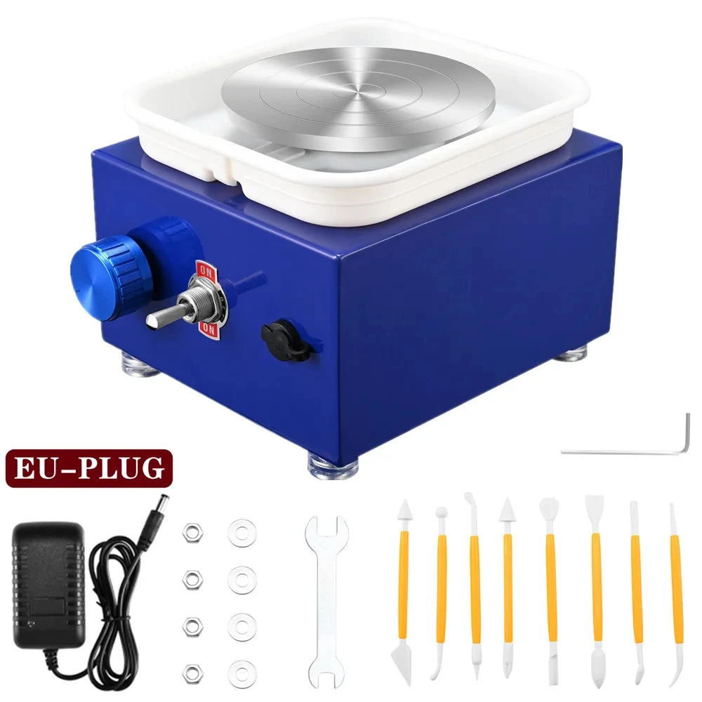 MMOOKA MMOOKA Electric Pottery Wheel Machine, Mini Pottery Forming Machine, Pottery Machine with Clay Sculpting Tools, 10CM Pottery TurntableMMOOKA.COM