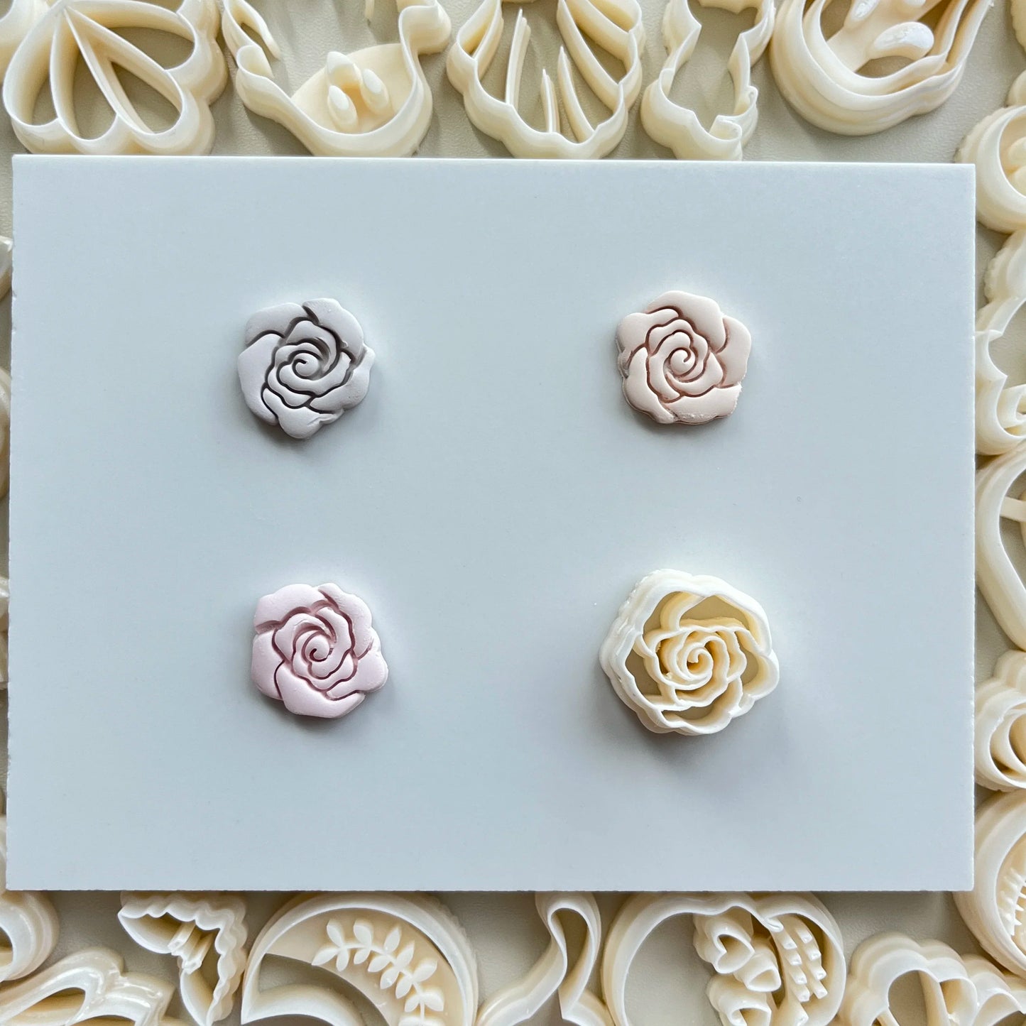 MMOOKA MMOOKA Flower Soft Pottery Earrings Polymer Clay Cutter Hollow Geometric Pattern Mold DIY Ceramic Earrings Jewelry Pendants Clay ToolsMMOOKA.COM