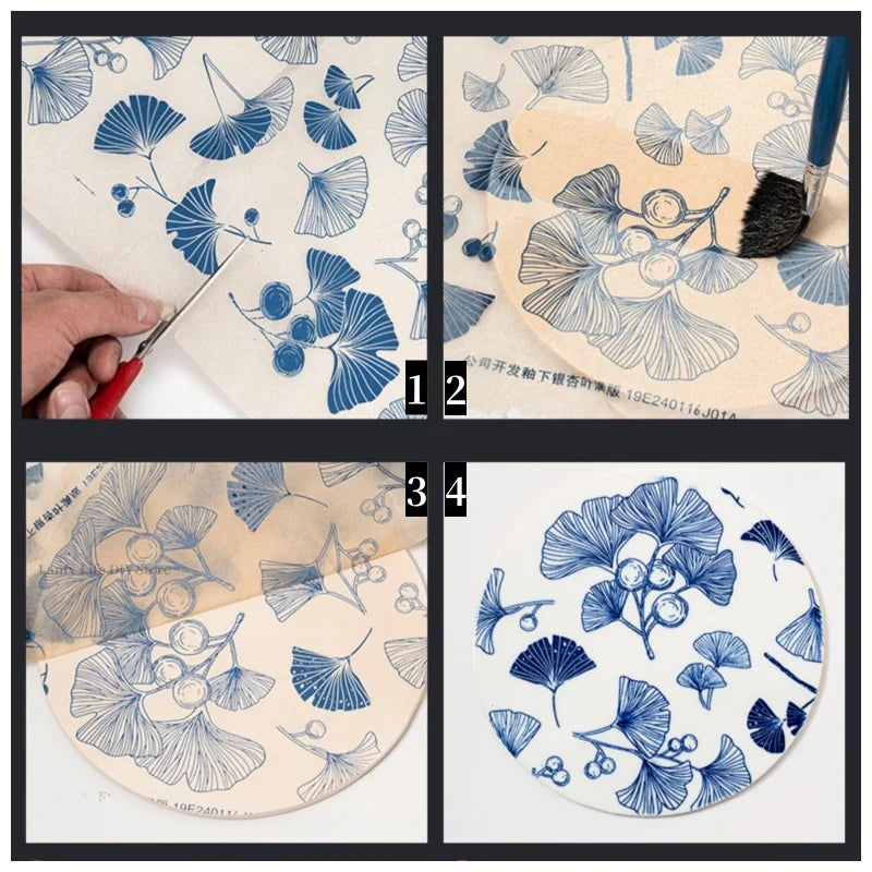 MMOOKA MMOOKA 1PC Pottery Ceramic Clay Transfer Paper Underglaze Flower Paper High Temperature Jingdezhen Traditional Decal Coloring ToolMMOOKA.COM