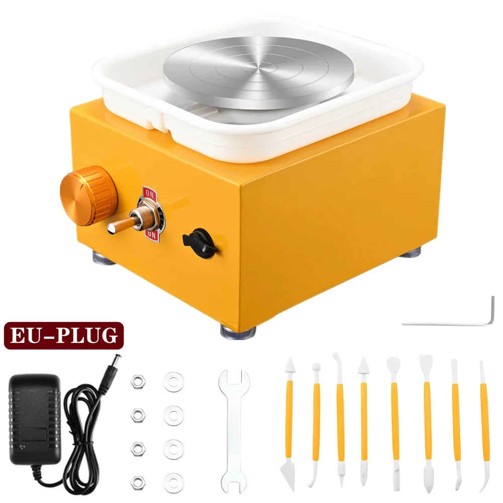 MMOOKA MMOOKA Electric Pottery Wheel Machine, Mini Pottery Forming Machine, Pottery Machine with Clay Sculpting Tools, 10CM Pottery TurntableMMOOKA.COM