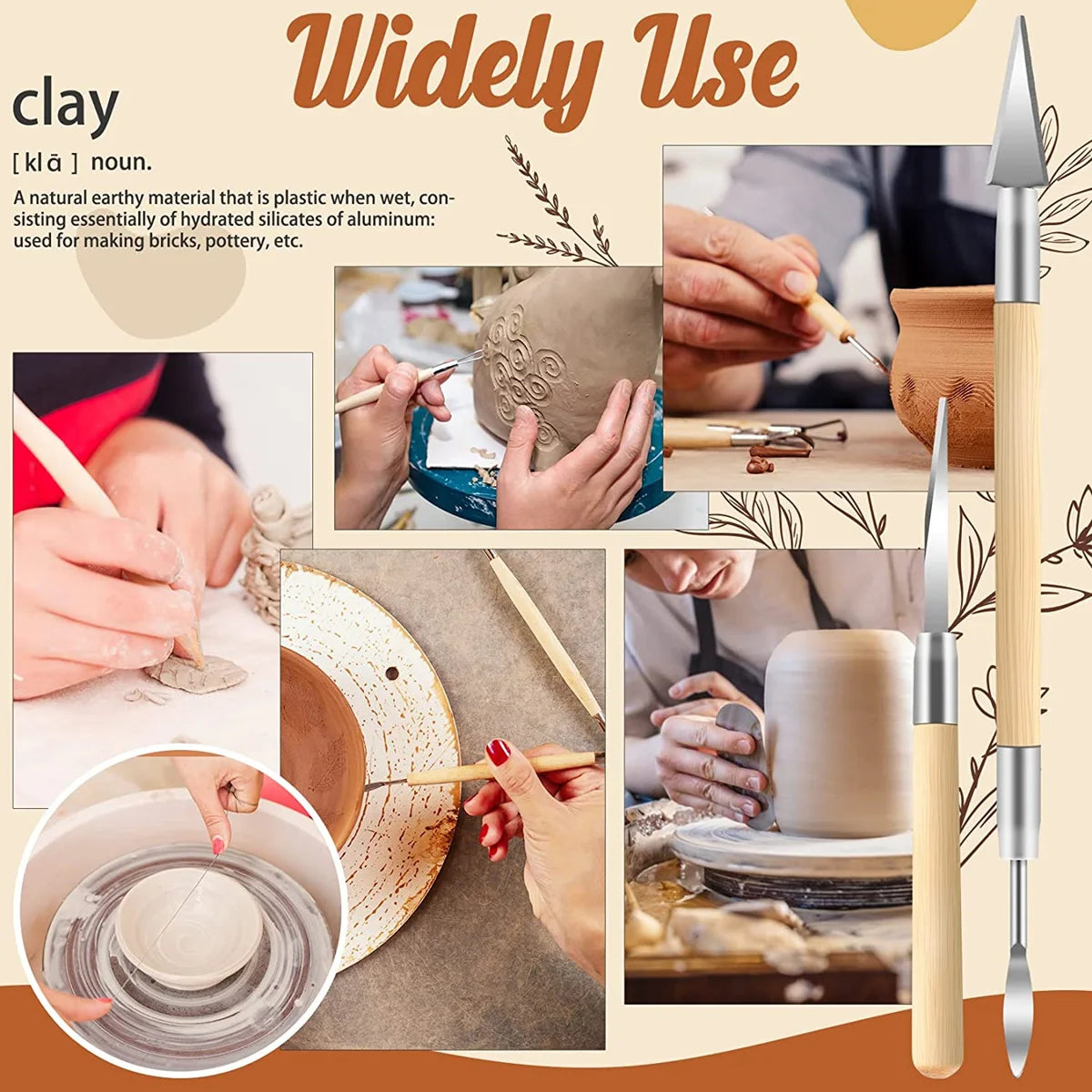 MMOOKA MMOOKA 8-61Pcs Pottery Clay Sculpting Tools, Ceramic Carving Kit Crafts Cake Ceramics Clay Sculpting Carving Pottery Modeling Tool SetMMOOKA.COM