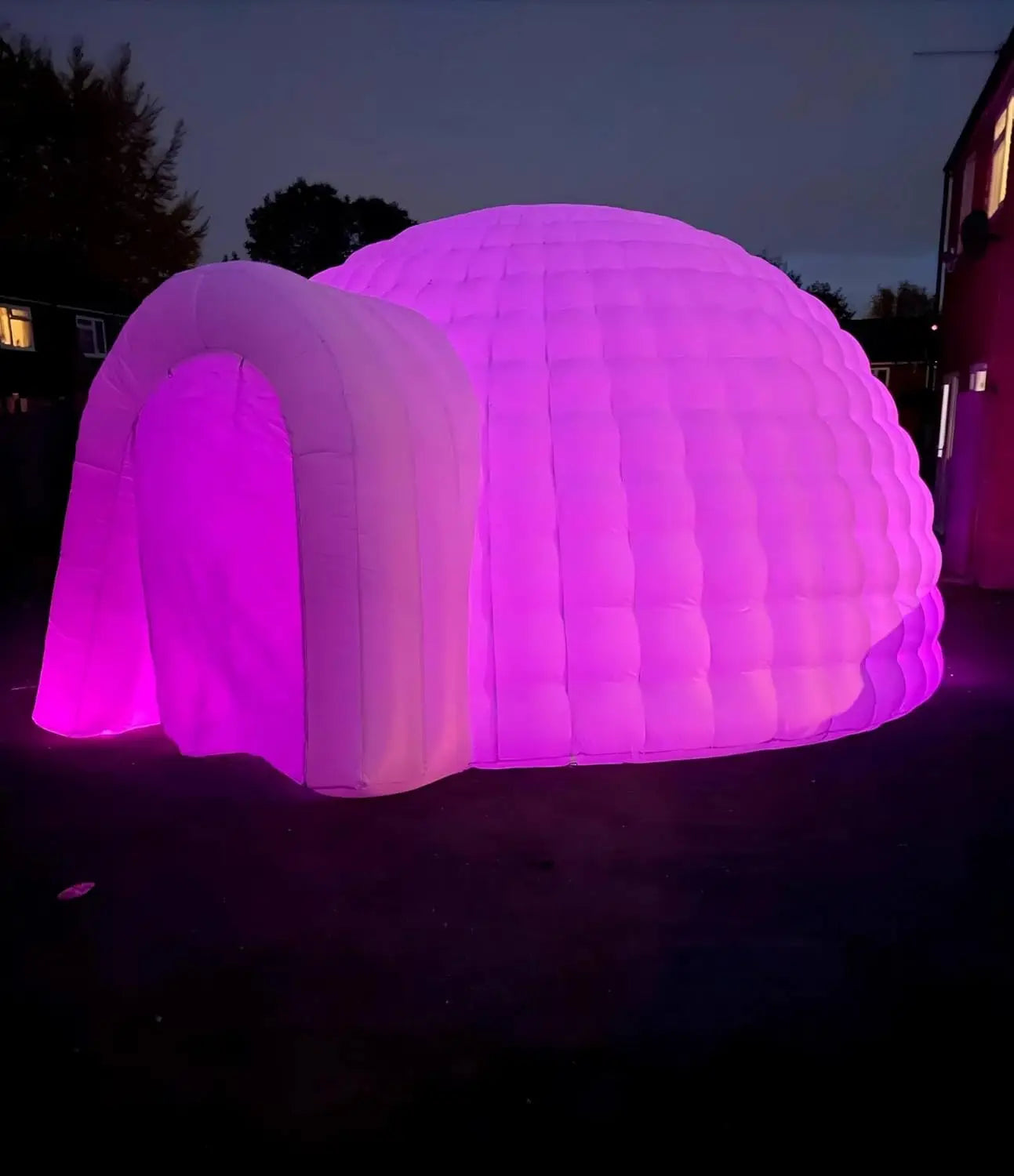 ANTNX Outdoor Portable Inflatable Igloo Dome Tent With Built-In RGB Light Black Dome House For Club Party Wedding Event Decoration ANTNX.COM